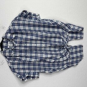 Madewell Shirt Womens XS‎ Blue Plaid Tie Front Short Sleeve Boho Granola Girl